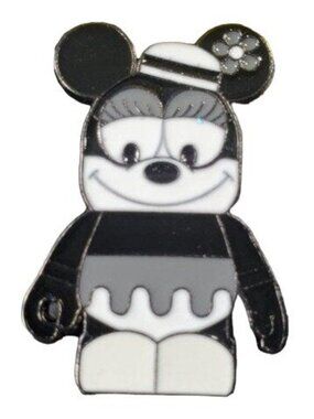 Disney Minnie Mouse Trading Pin Vinylmation Classic Black White Lapel Pin Badge